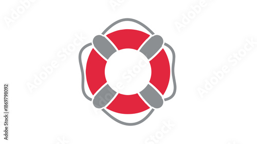 Lifebuoy with gray holders on for safety and rescue concepts