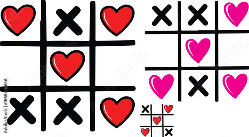 Collection of vibrant hand drawn hearts floating upwards in various sizes signifying love romance and affection on transparent background