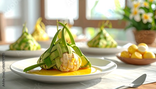 Delicious food on a white plate.