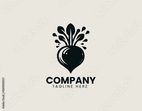 beetroot juice black vector logo illustration