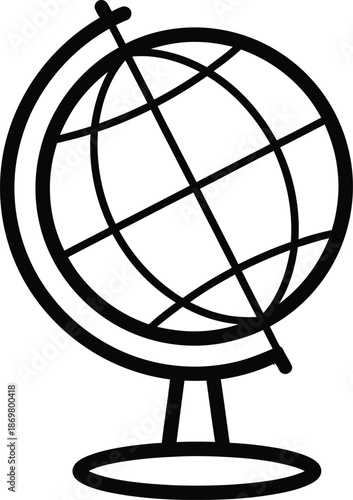 A terrestrial globe on a stand icon vector art  File