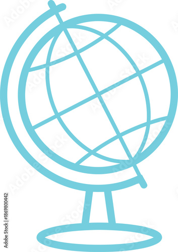 A terrestrial globe on a stand icon vector art 1