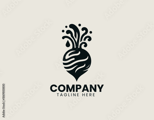 beetroot juice black vector logo illustration
