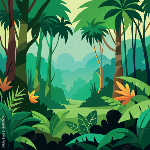 A jungle tropical rain forest in blab Aland. 