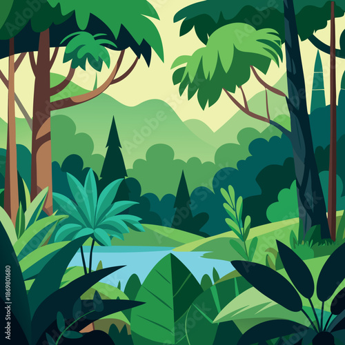 A jungle tropical rain forest in blab Aland. 