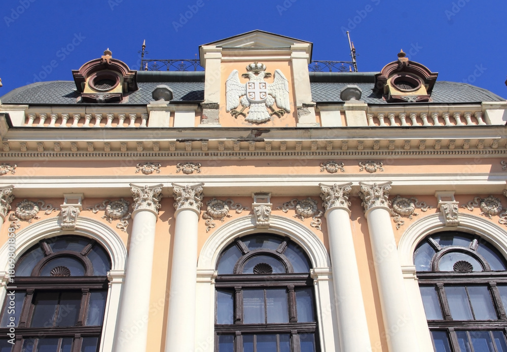 Fototapeta premium A view on District Court building faccade.