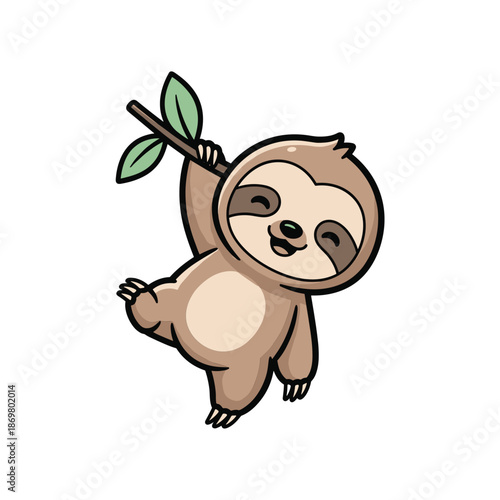 Adorable Cartoon Sloth Illustration