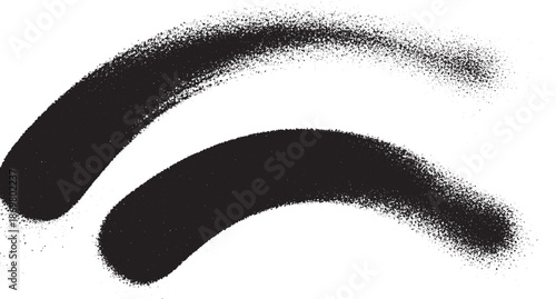 Abstract Black Spray Paint Strokes on White Background 1.