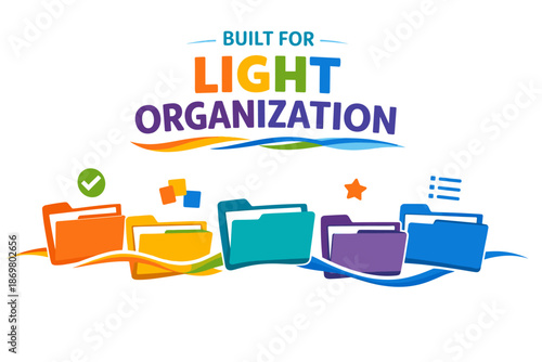 Colorful file folders for light and efficient organization