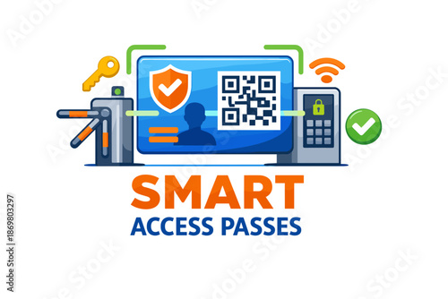 Smart access pass system with qr code and secure technology
