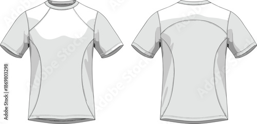 T-shirt, fashion, sketch, athletic, silhouette, technical, design, garment, sporty, seams, fitted, activewear, illustration, contour, construction, pattern, drawing, yoke, raglan, performance