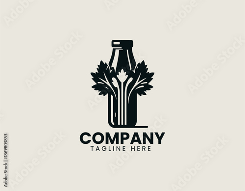 celery juice black vector logo illustrator