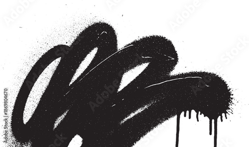 Black Spray Paint Graffiti Tag on White Background 1.