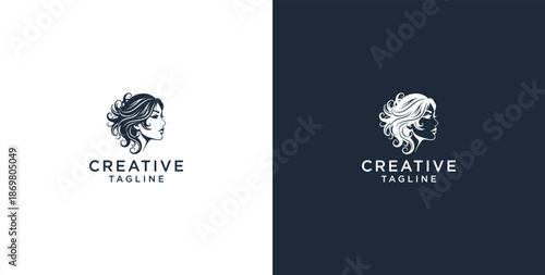 beauty hair logo premium vector 