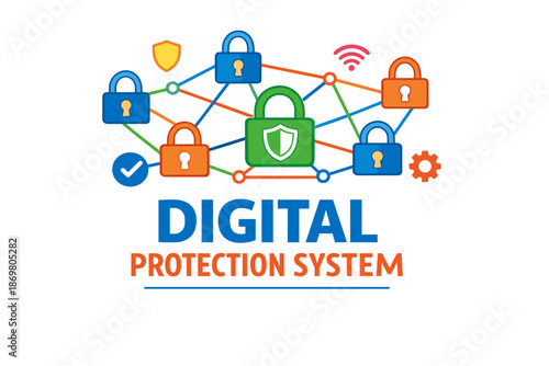 Digital protection system with colorful network of secure locks
