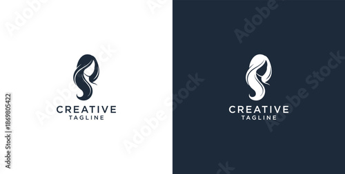 beauty hair logo premium vector 