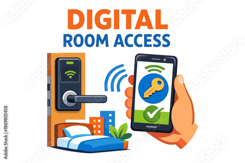 Digital room access with smartphone integration for modern security solutions