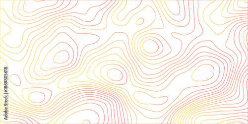 Abstract colorful contour wave lines topographic background, lines map seamless pattern, modern wallpaper texture and realistic design used for banner and posters, mountain relief geographic pattern.