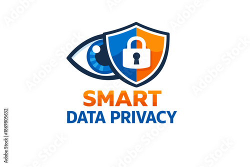 Smart data privacy logo with shield, eye, and lock symbol