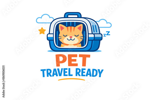 Adorable cat in carrier illustrating pet travel readiness