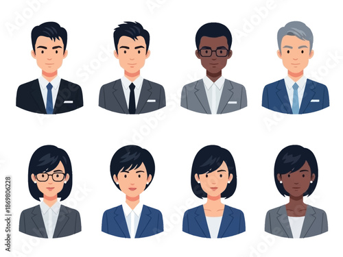 Diverse business people icons