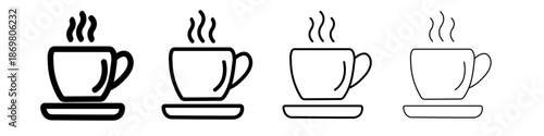 Coffee cup outline Icon. Vector illustration