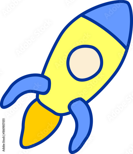 a rocket ship kids drawing style