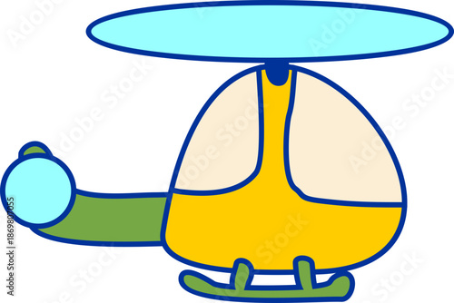 illustration of helicopter kids drawing style