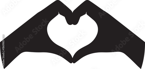 Two hands forming a heart shape with negative space in the center