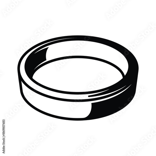 Sleek Minimalist Plain Ring Band Flat Vector Design
