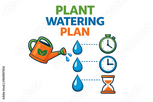 Plant watering plan: effective schedule with timing and tools illustrated