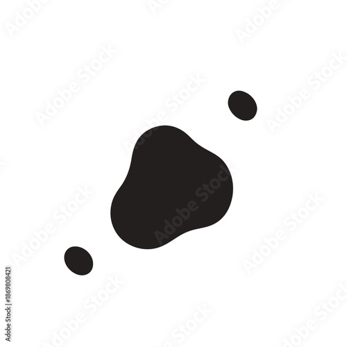 Minimalist Abstract Organic Black Shapes on White Background