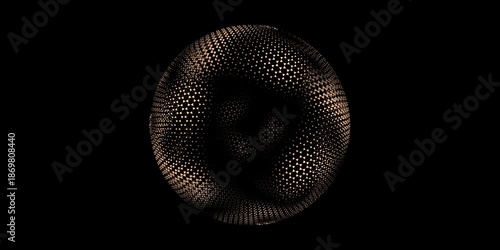 Abstract ball with smooth gradient of pastel blue and red. 3D rendering with soft muted colors shows a futuristic motion resembling a plasma cloud on black background. Perfect for event. Seamless