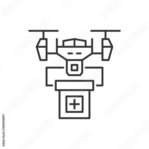First Aid Delivery Drone Icon