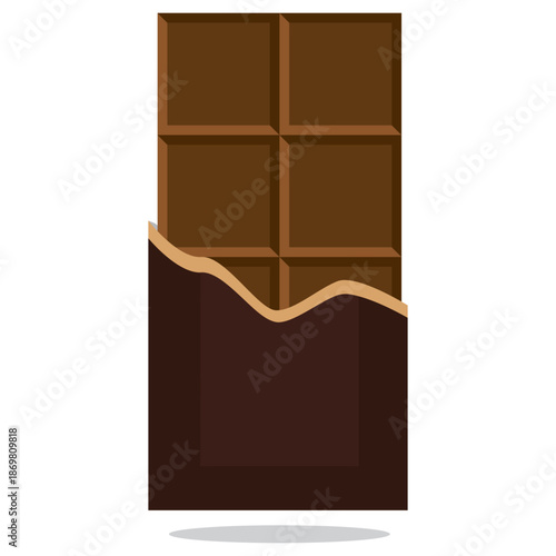 Milk chocolate bar isolated on white background