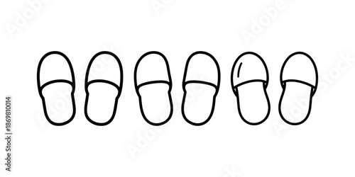 Footprints outline icon set isolated on white background. human foot steps icon concept