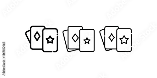 Three pairs of playing cards, one with diamond and other with star symbol