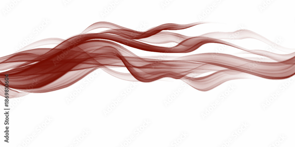 Obraz premium abstract waves of red bushy smoke on dark background. Wispy red, smoke trails against a stark black background, Abstract spectrum background made by sunlight illumination. Viva magenta,