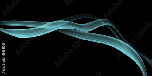 abstract waves of blue bushy smoke on dark background. Wispy blue, smoke trails against a stark black background, Abstract spectrum background made by sunlight illumination. Viva magenta, 