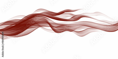 abstract waves of red bushy smoke on dark background. Wispy red, smoke trails against a stark black background, Abstract spectrum background made by sunlight illumination. Viva magenta, 