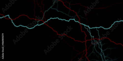 Branched lightning bolt. Abstract texture background in natural patterned. Intense electric bolts crackle across a stark. Beautiful abstract color green grunge marble on black background. 