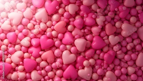 Valentine's day celebration with pink hearts background for lovers and friends