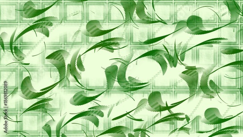 Green Background with Leaves Natural Green Leaf Abstract Decorative Pattern Background.