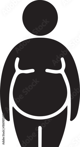 Obesity and Body Composition Silhouette: Front-Facing Figure for Metabolic Health, Weight Management