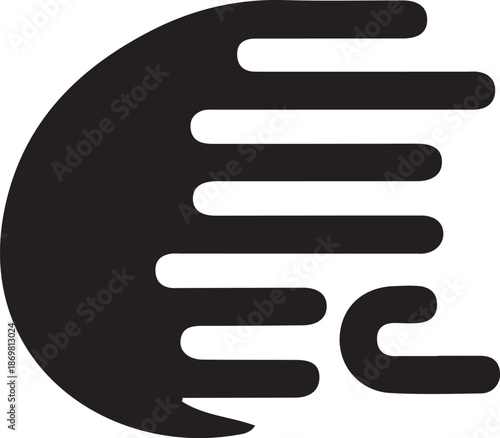 High-Velocity Comet Icon: Rapid Acceleration Silhouette, Fast Motion Trail Symbol, and Astronomical Object Graphic