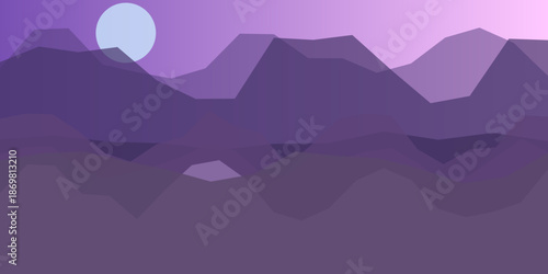 Serene mountain sunset reflection