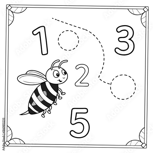 Number Tracing Worksheet 1 to 5 for Kids