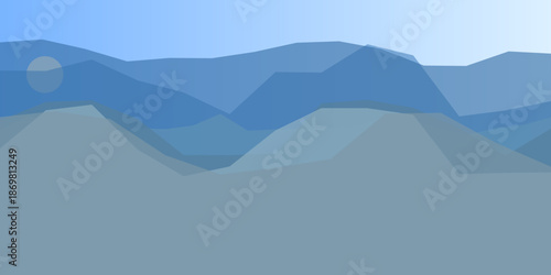 Serene mountain range at dusk