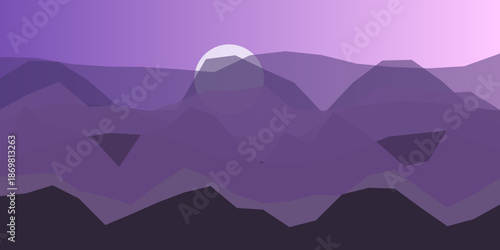 Purple mountain range at dusk