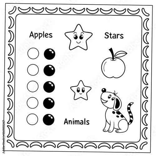 Counting and Matching Numbers Worksheet for Kids